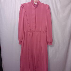 LADY CAROL PETITES STRIPE LONG SLEEVE DRESS